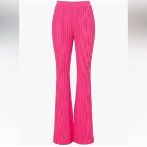 Adam lippes womens pink knit flare stretchy comfortable pants size small